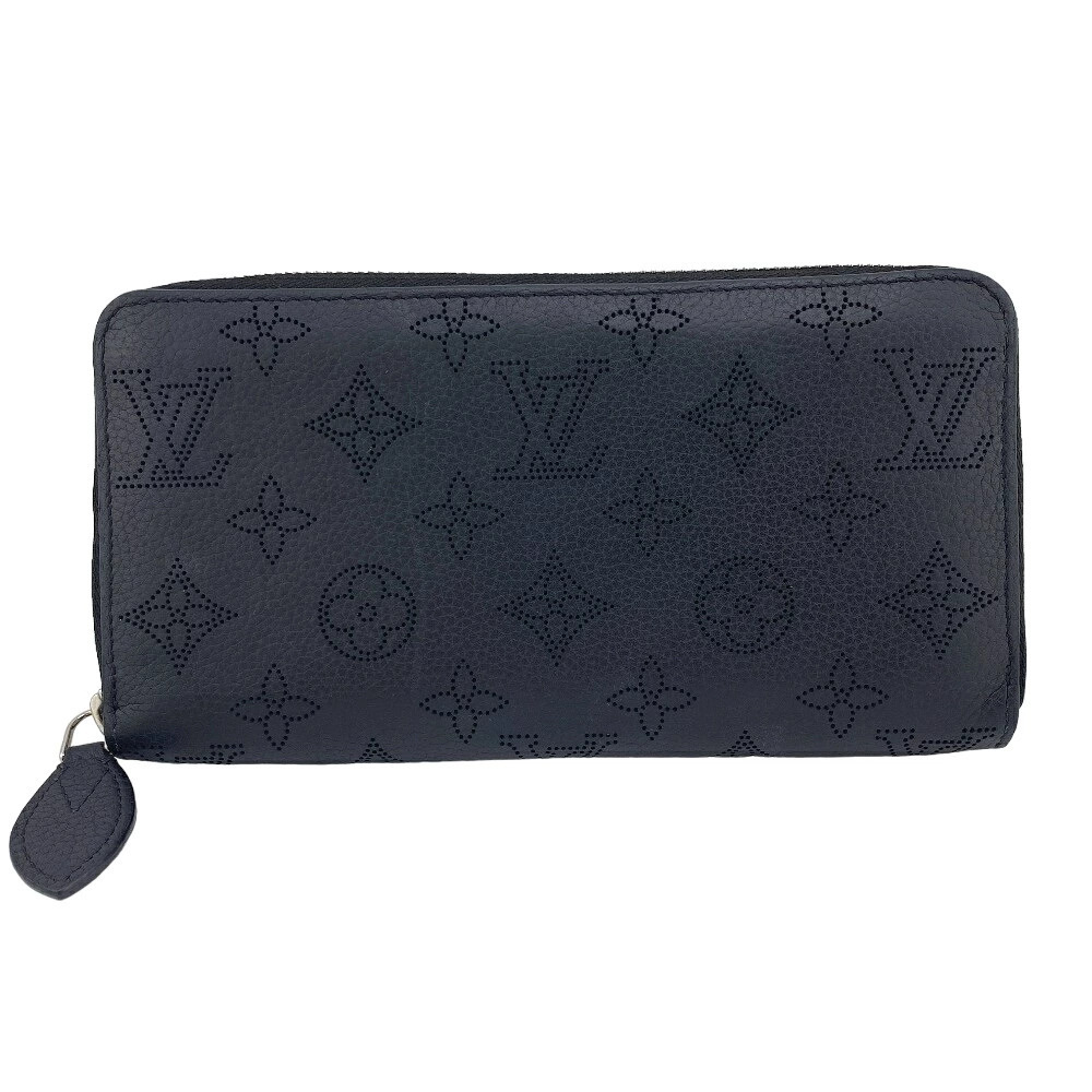 LOUIS VUITTON Wallet Zippy Round Zipper Calf Black Mahina Long Card Holder - Picture 3 of 4